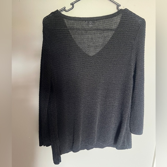 J. Jill Black V-Neck Women's Sweater Size Large Petite - Picture 4 of 6